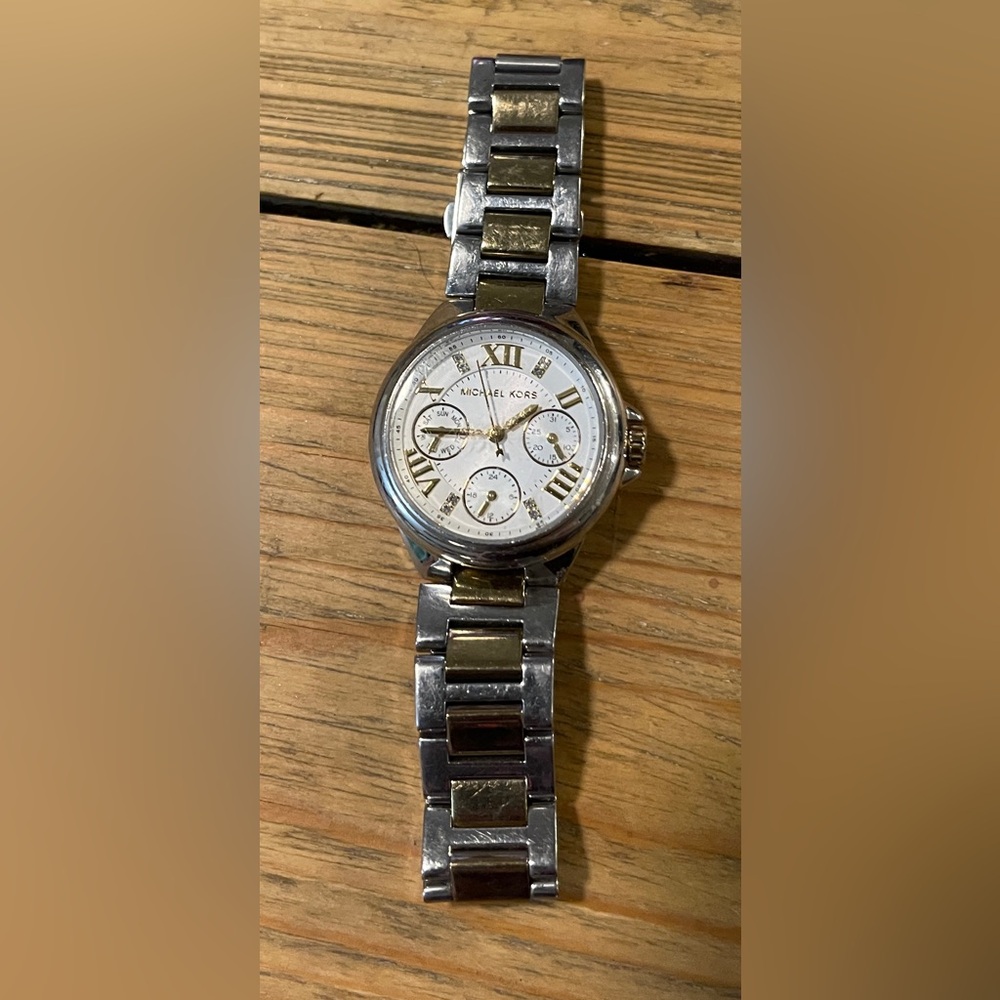Michael Kors Two-Tone Chronograph Watch, Size 6 in. Length